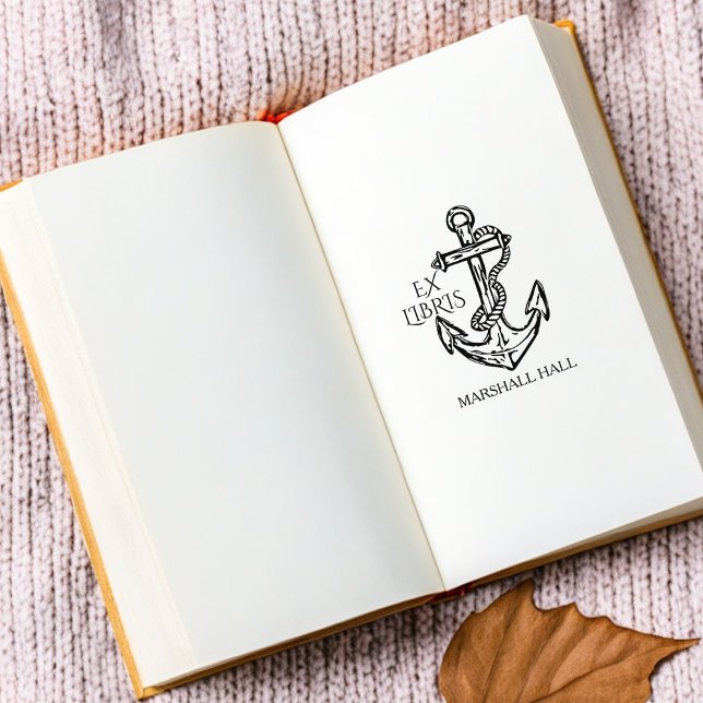 Vintage Anchor Ex Libris Library Gummistempel (Von Creator hochgeladen)