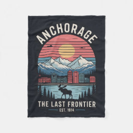 Vintage Anchorage Alaska Retro Travel Poster Illus Fleecedecke