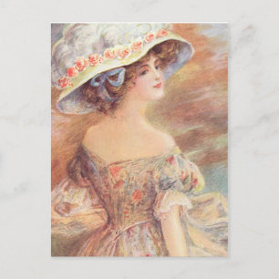 Vintage and Antique Fashions, Hats, Flapper Postkarte