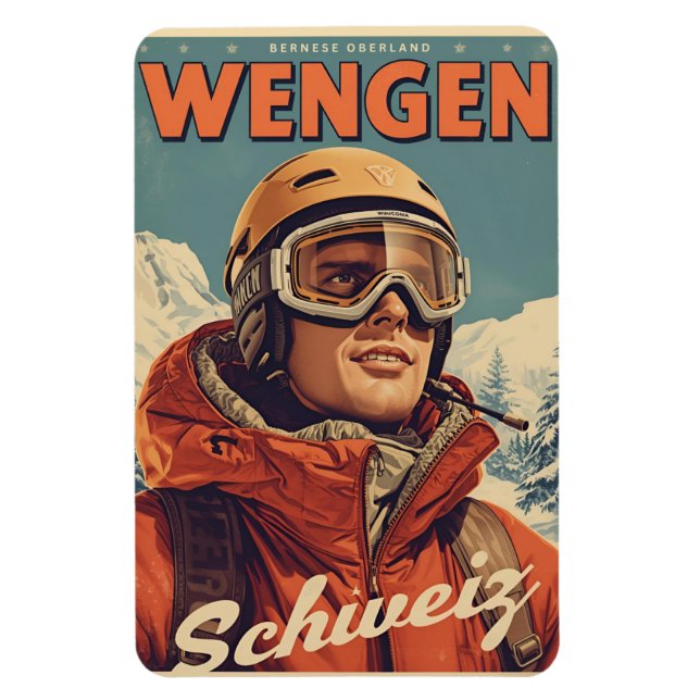 Vintage ANDERMATT Ski Schweiz Schweizer Alpen Gesc Magnet (Vertikal)