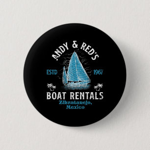Vintage Andy and Red's Boat Repair Fishing Charter Button