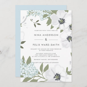 Vintage Anemone-Hochzeit Einladung