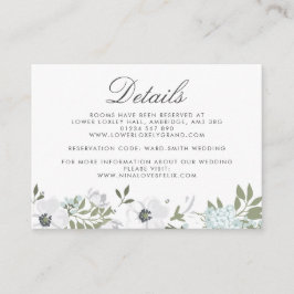 Vintage Anemone-Hochzeitdetails Begleitkarte