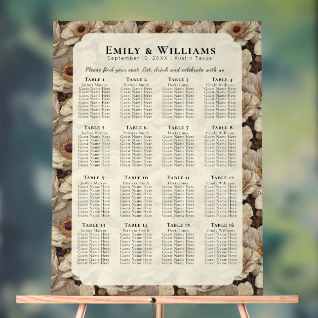 Vintage Anemones Accent Garden Wedding Acrylschild (Neutral)