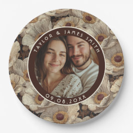 Vintage Anemones Charm Backyard Wedding Pappteller