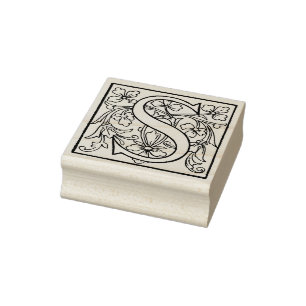 Vintage Anfangsmonogramm "S" - Marple Hall Gummistempel
