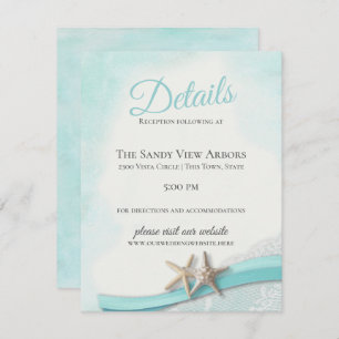 Vintage Angaben zu Starfish und Spitzen Einladung