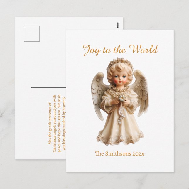 Vintage Angel Christmas  Feiertagspostkarte (Vorne/Hinten)