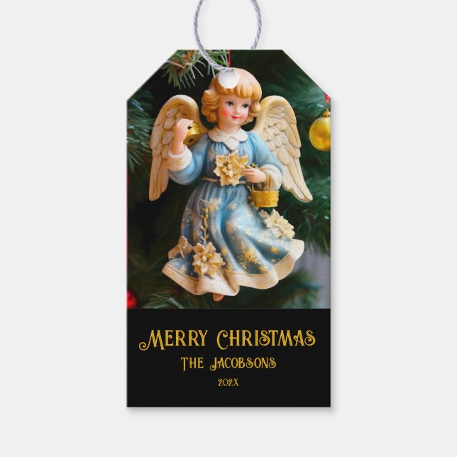 Vintage Angel Christmas Geschenkanhänger (Vorderseite)