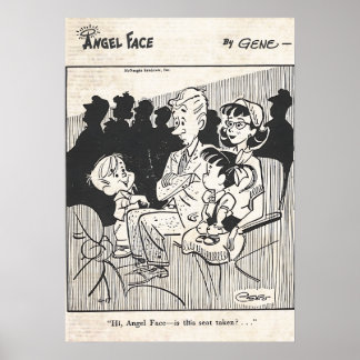 Vintage Angel Face Comic "Ist dieser Platz belegt? Poster