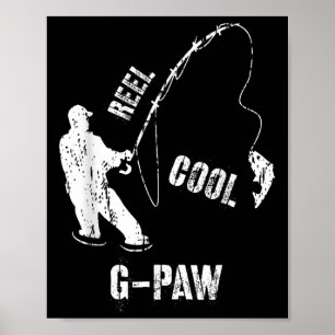 Vintage Angel Großvater Fischer Angler Opa Poster