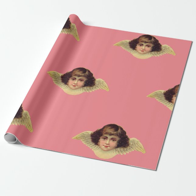 VINTAGE ANGEL IN PINK Valentinstag GIFT WRAP Geschenkpapier (Ungerollt)