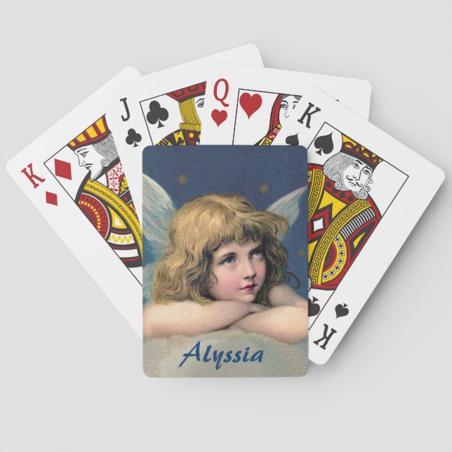 Vintage Angel Playing Cards Add Your Name Spielkarten (Rückseite)