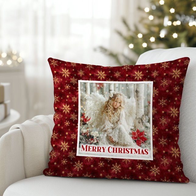 Vintage Angel Red Gold Personalized Best Christmas Kissen (Vintage Angel Red Gold Personalized Best Christmas Pillow

)