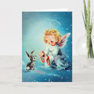 Vintage Angel Weihnachtskarte Feiertagskarte