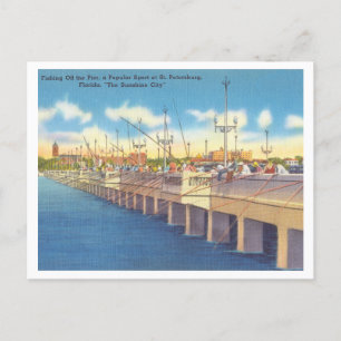 Vintage-Angelhafen St. Petersburg Florida 1950er J Postkarte