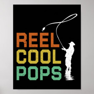 Vintage Angelkühl Pops Angeln Vatertag Fischer Poster