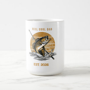 Vintage-Angeln-Cooler-Vater-Fischerei-Grafik-Frühj Kaffeetasse
