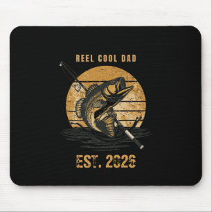 Vintage-Angeln-Cooler-Vater-Fischerei-Grafik-Frühj Mousepad