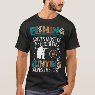 Vintage-Angeln und Jagen Lustiger Angler Jäger T-Shirt