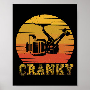 Vintage-Angelrute mit Charakter Poster