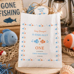 Vintage Angelrute O-Fish-Ally One 1. Geburtstag Geschenktütchen