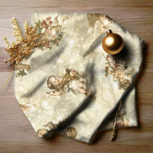 Vintage Angels Glänzendes Gold ID136 Stoff