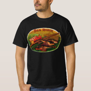 Vintage-Angelschnur-Zigarrenetiketten-Kunst, Sea R T-Shirt