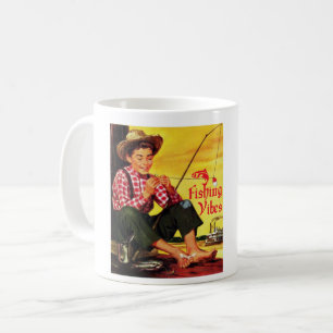 Vintage-Angler Stimmung mit Angelabenteuer Kaffeetasse
