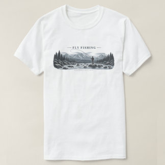 Vintage-Angler-T-Shirt für Fly-Fishing im Gebirgsb T-Shirt