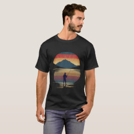 Vintage-Angler-Vater Retro-Sonnenuntergang Fischer T-Shirt