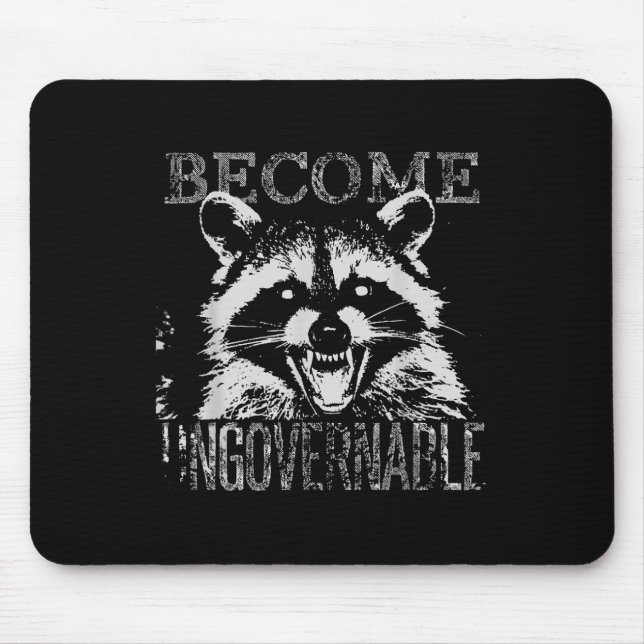 Vintage Angry Raccoon wird unregierbarer Müll Mousepad (Vorne)