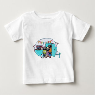 Vintage Anhänger-Möpse Baby T-shirt