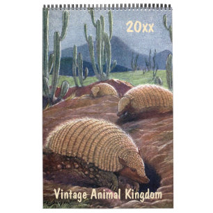 Vintage Animal Kingdom, Dschungel Wüsten Wälder Kalender