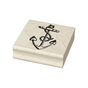 Vintage Anker- und Seilkautschuk Briefmarke Gummistempel