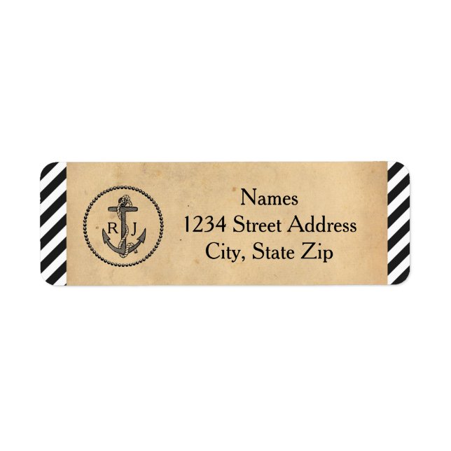 Vintage Ankerfunktion - Rücksendeadressen-Aufklebe (Vorne)