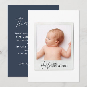 Vintage Ankündigung der Geburt eines Fotos mit ein