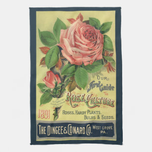 Vintage-Anleitung zur Rosenzucht Buchcover Kunst,  Geschirrtuch