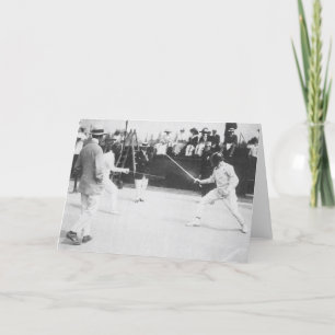 Vintage Anmerkungs-Karte General-Patton Fencing Karte