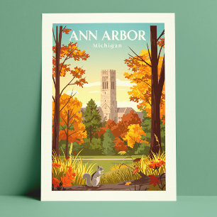 Vintage Ann Arbor Michigan Postkarte