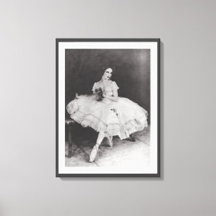 VINTAGE ANNA PAVLOV BALLERINA GISELLE BALLETT DRUC LEINWANDDRUCK