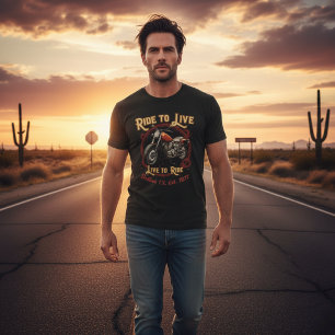 Vintage anpassbare Dallas Tx. Ride to Live Retro T-Shirt