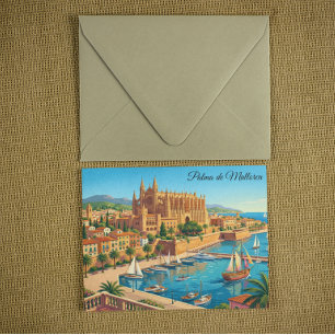 Vintage-Ansicht von Palma de Mallorca, Spanien Postkarte