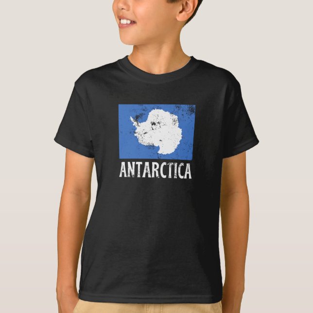 Vintage Antarktis-Flagge T-Shirt (Vorderseite)
