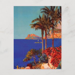 Vintage Antibes Cote d'Azur Landschaft Feiertagspostkarte