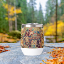 Vintage-, Antik-Elefanten-Motiv-Kunst