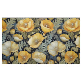 Vintage, antik gelbe Mohnstoffe Stoff