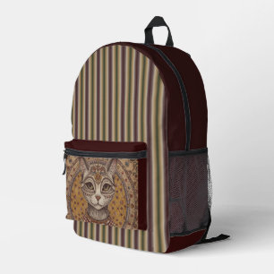 Vintage-, Antik-Katze und Motiv-Muster gedruckter  Bedruckter Rucksack