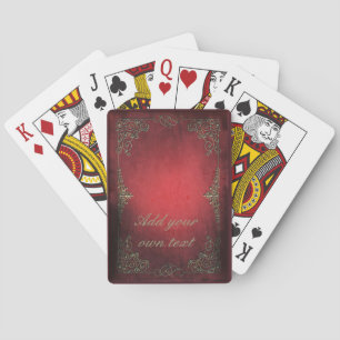 Vintage Antik Verziert Rot Gold Personalisiert Spielkarten