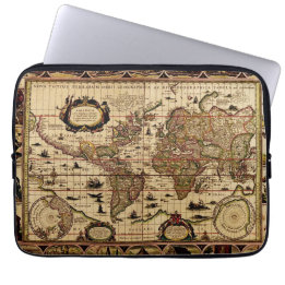 Vintage Antik Weltkarten Design Laptopschutzhülle